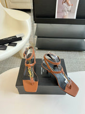 SL CASSANDRA MID-HEEL SANDAL CIDER CALFSKIN