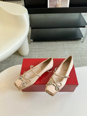 GG BALLET FLAT CREAM SILK