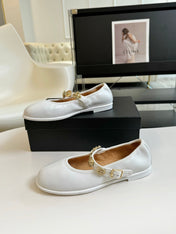 MARY JANE SHOES WHITE SHEEPSKIN