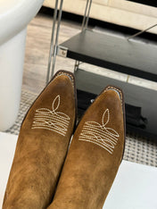 ANKLE BOOTS 45 MM IN MOCHA BROWN SUEDE