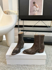 ANKLE BOOTS 45 MM IN DARK BROWN SUEDE