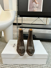 ANKLE BOOTS 45 MM IN DARK BROWN SUEDE