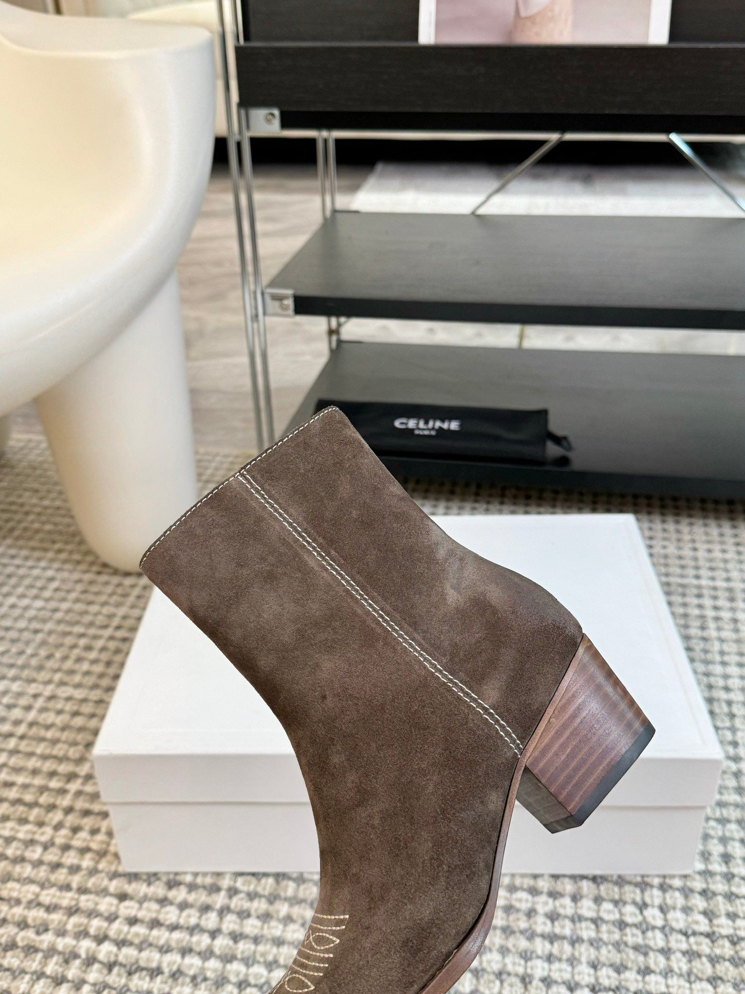 ANKLE BOOTS 45 MM IN DARK BROWN SUEDE