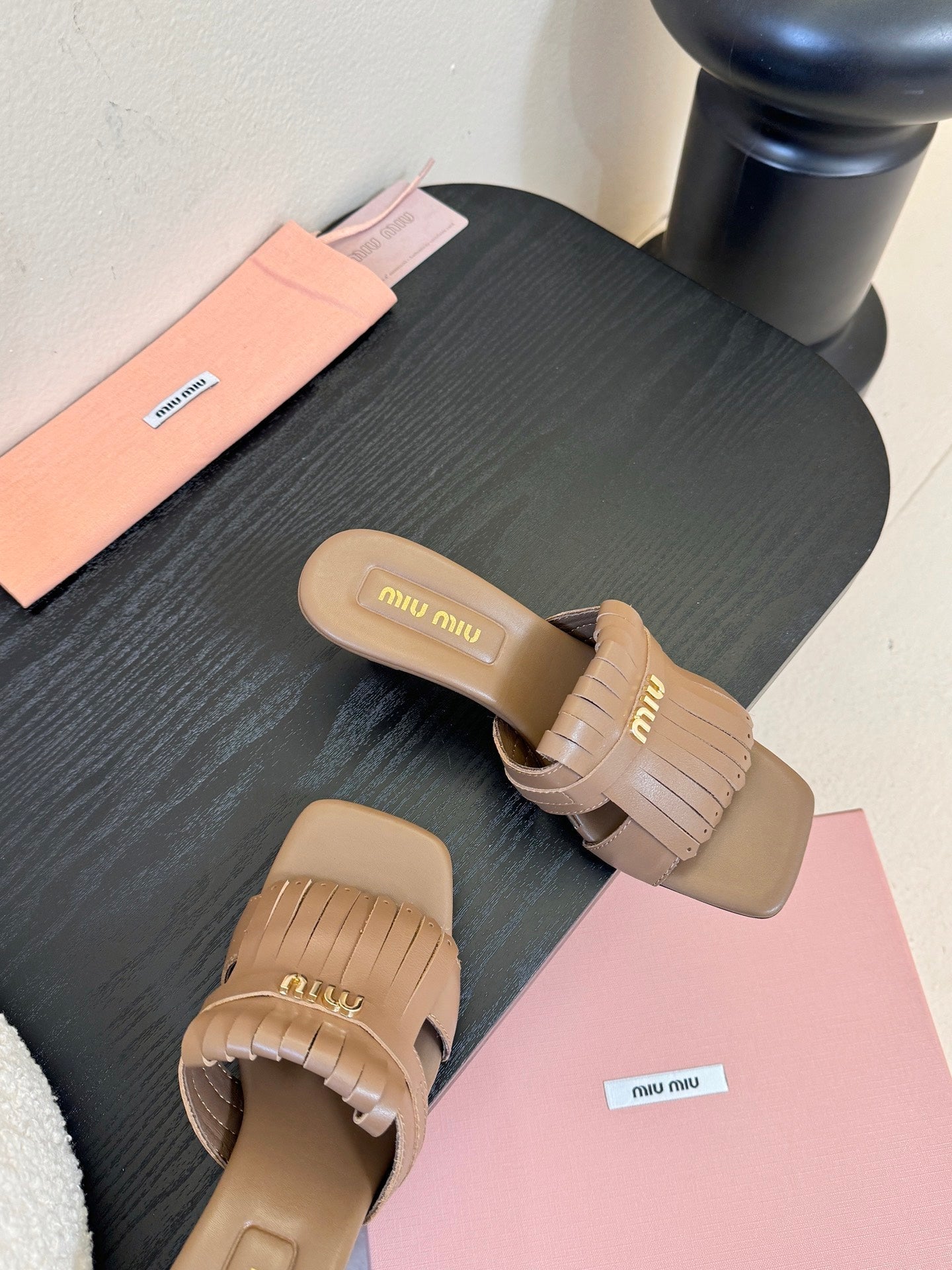 MIUMIU 26S HIGH-HEEL SANDALS 40MM IN BROWN CALFSKIN