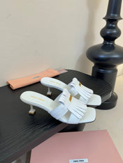 MIUMIU 26S HIGH-HEEL SANDALS 40MM IN WHITE CALFSKIN