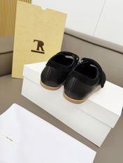 THE ROW 26S DOUBLE STRAP MARY JANE SNEAKERS IN BLACK CALFSKIN AND SUEDE
