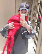 SCARF 200 CM IN CHERRY RED MOHAIR 379800