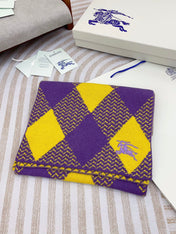 ARGYLE WOOL SCARF 190 CM VIOLET MIX BRIGHT YELLOW 394595