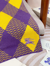ARGYLE WOOL SCARF 190 CM VIOLET MIX BRIGHT YELLOW 394595