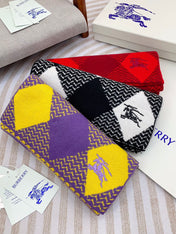 ARGYLE WOOL SCARF 190 CM BLACK MIX WHITE 394596