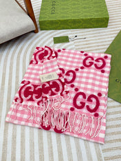 SCARF 220 CM IN BRIGHT PINK MIX WHITE WOOL 401164