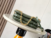 LOEWE 25S PUFFER GOYA BAG 23 IN DARK OLIVE GREEN NAPPA LAMBSKIN