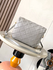 LOEWE 25S PUFFER GOYA BAG 23 IN LIGHT GRAY NAPPA LAMBSKIN