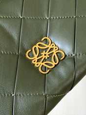 LOEWE 25S PUFFER GOYA BAG 20 IN DARK OLIVE GREEN NAPPA LAMBSKIN