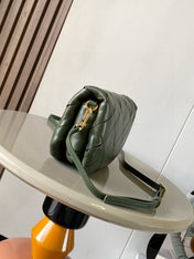 LOEWE 25S PUFFER GOYA BAG 20 IN DARK OLIVE GREEN NAPPA LAMBSKIN