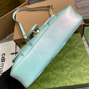 GG MARMONT 26 MEDIUM SHOULDER BAG BLUE IRIDESCENT CALFSKIN