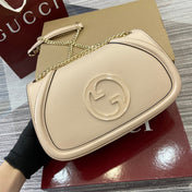 BLONDIE SMALL SHOULDER BAG 26 IN BEIGE CALFSKIN GOLD HARDWARE
