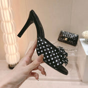 Double C New Camellia High Heel Black/White Caro