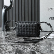 BOTTEGA VENETA KNOT CROSSBODY BAG 17 IN BLACK CALFSKIN