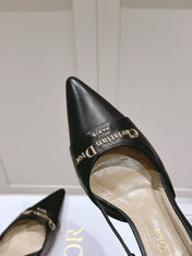MY DD 25S SLINGBACK PUMP 50MM IN BLACK CALFSKIN