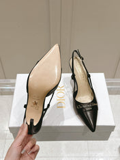MY DD 25S SLINGBACK PUMP 50MM IN BLACK CALFSKIN
