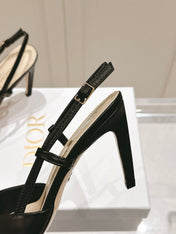 MY DD 25S SLINGBACK PUMP 50MM IN BLACK CALFSKIN