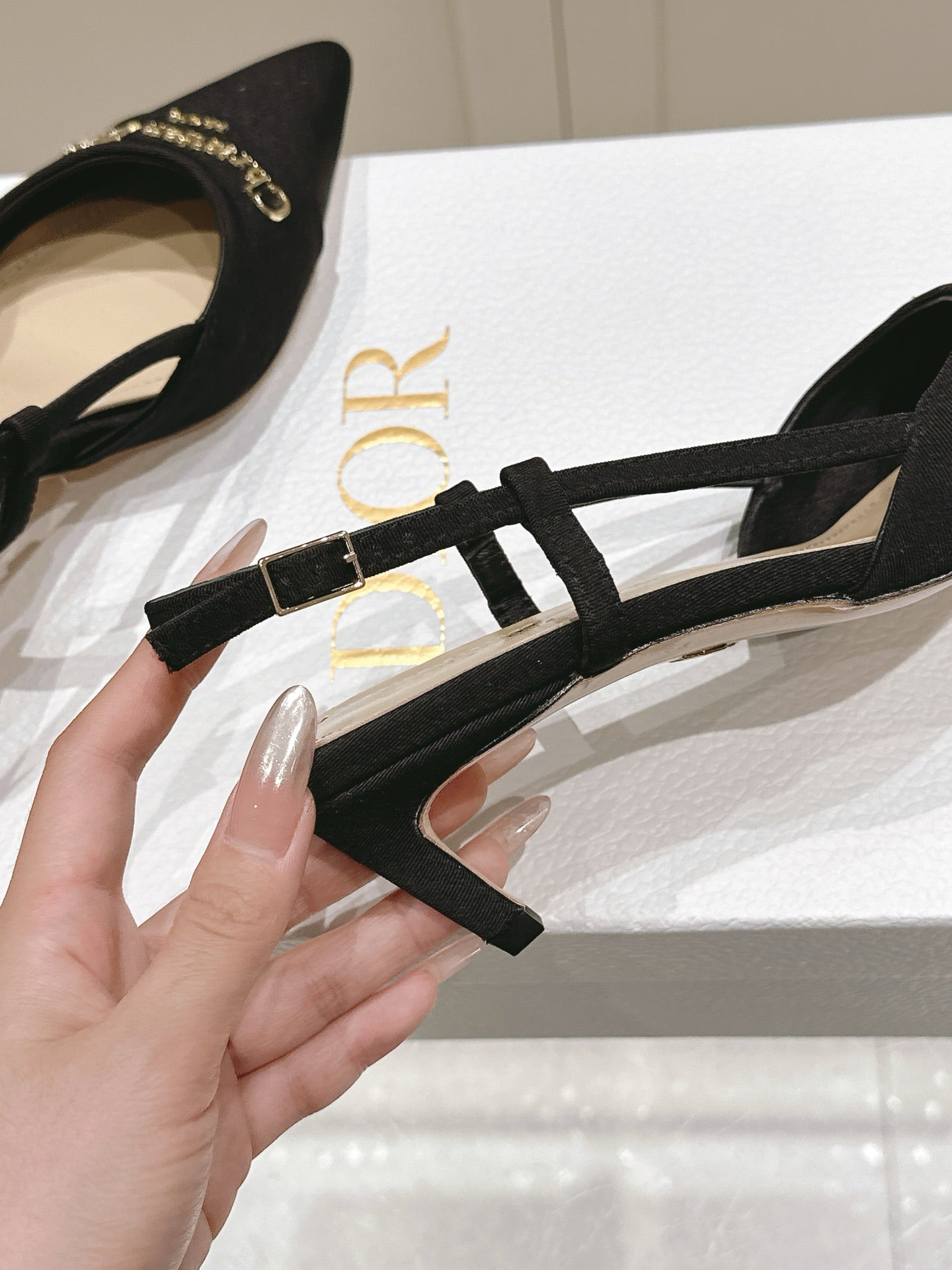 MY DD 25S SLINGBACK PUMP 50MM IN BLACK FABRIC