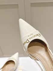 MY DD 25S SLINGBACK PUMP 50MM IN WHITE GLOSSY CALFSKIN