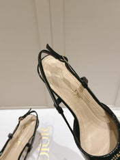 MY DD 25S SLINGBACK PUMP 50MM IN BLACK GLOSSY CALFSKIN
