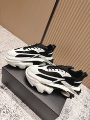 BALMAIN 26S SNEAKERS 60 MM IN WHITE AND BLACK CALFSKIN