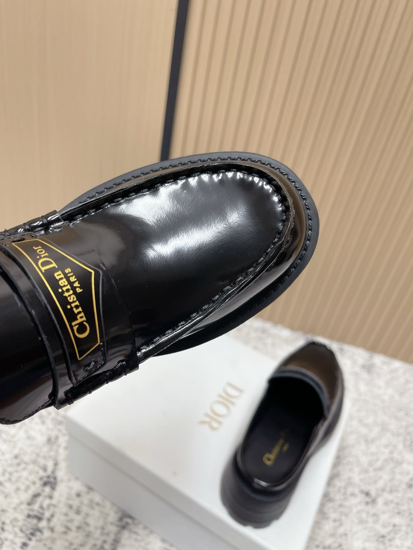 DIOR 25S BOY MULES IN BLACK CALFSKIN