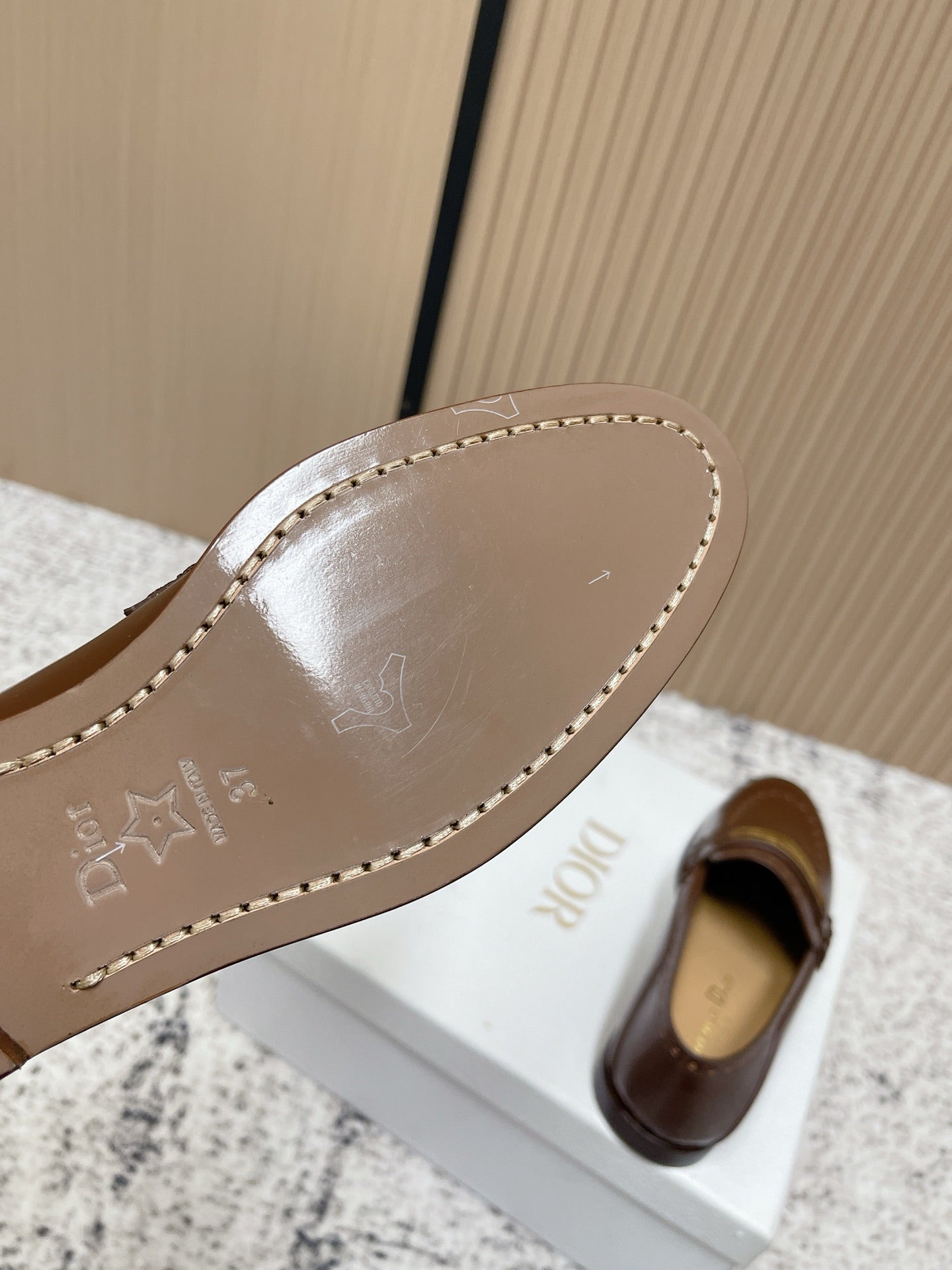 DIOR 25S BOY LOAFERS IN BROWN CALFSKIN