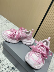 BALENCIAGA 25S 3XL SNEAKERS IN CREAM WHITE MIX PINK PU LEATHER