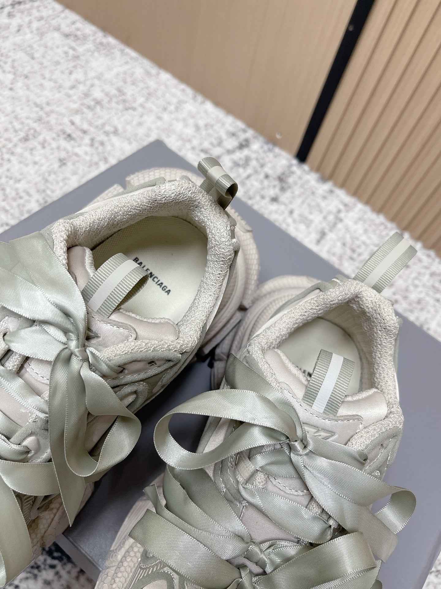 BALENCIAGA 25S 3XL SNEAKERS IN TAUPE GRAY PU LEATHER