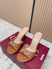 GUCCI 26S HIGH-HEEL SANDALS 85 MM IN LIGHT BROWN CALFSKIN