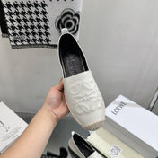Loew Anagram Espadrille White Black Leather