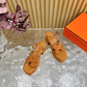 JAM 30 SANDAL IN CINNAMON BROWN VELVET
