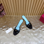 VALENTINO 25S HIGH HEELS WITH THIN STRAPS 80 MM IN BLACK LAMBSKIN