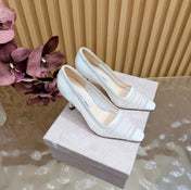 JIMMY CHOO 26S HIGH HEELS 85 MM IN WHITE MESH