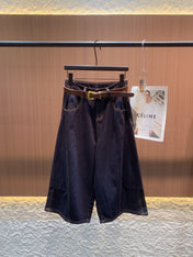 LOEWE SLEEVELESS TOP & DENIM SHORTS SET STYLE 72