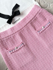 Chanel 25P Mini Skirt Pink Tweed 237296