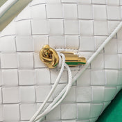 BV Long Clutch Andiamo 31 White Leather Ghw