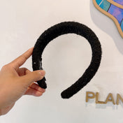 THICK HEADBAND IN BLACK TWEED EMBELLISHED SEQUINS 406047