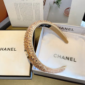 LIGHT GOLD FABRIC WITH SEQUINS HAIRBAND 412427