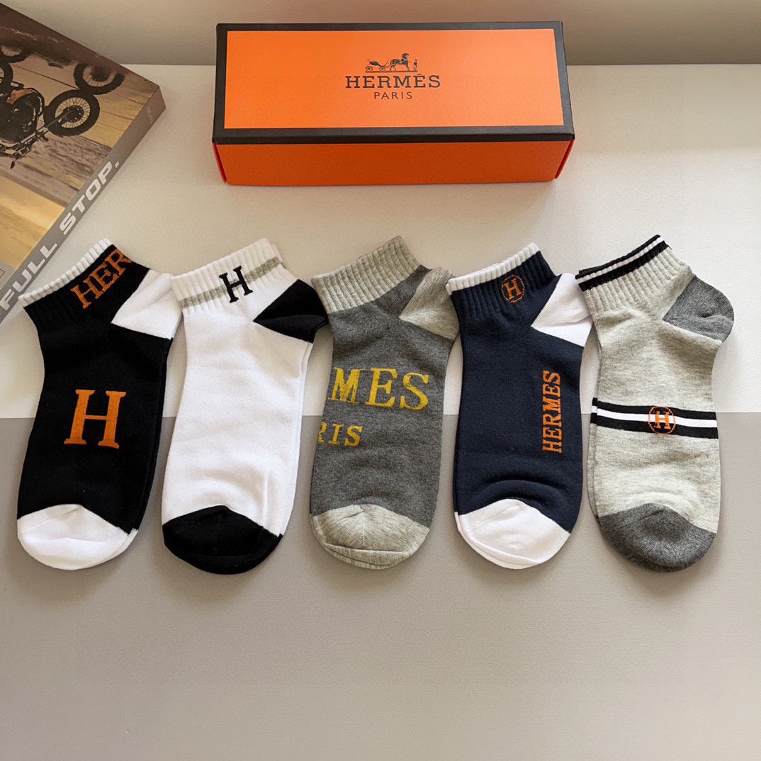 HERMES 26S ANKLE SOCKS 379110 (1 BOX)