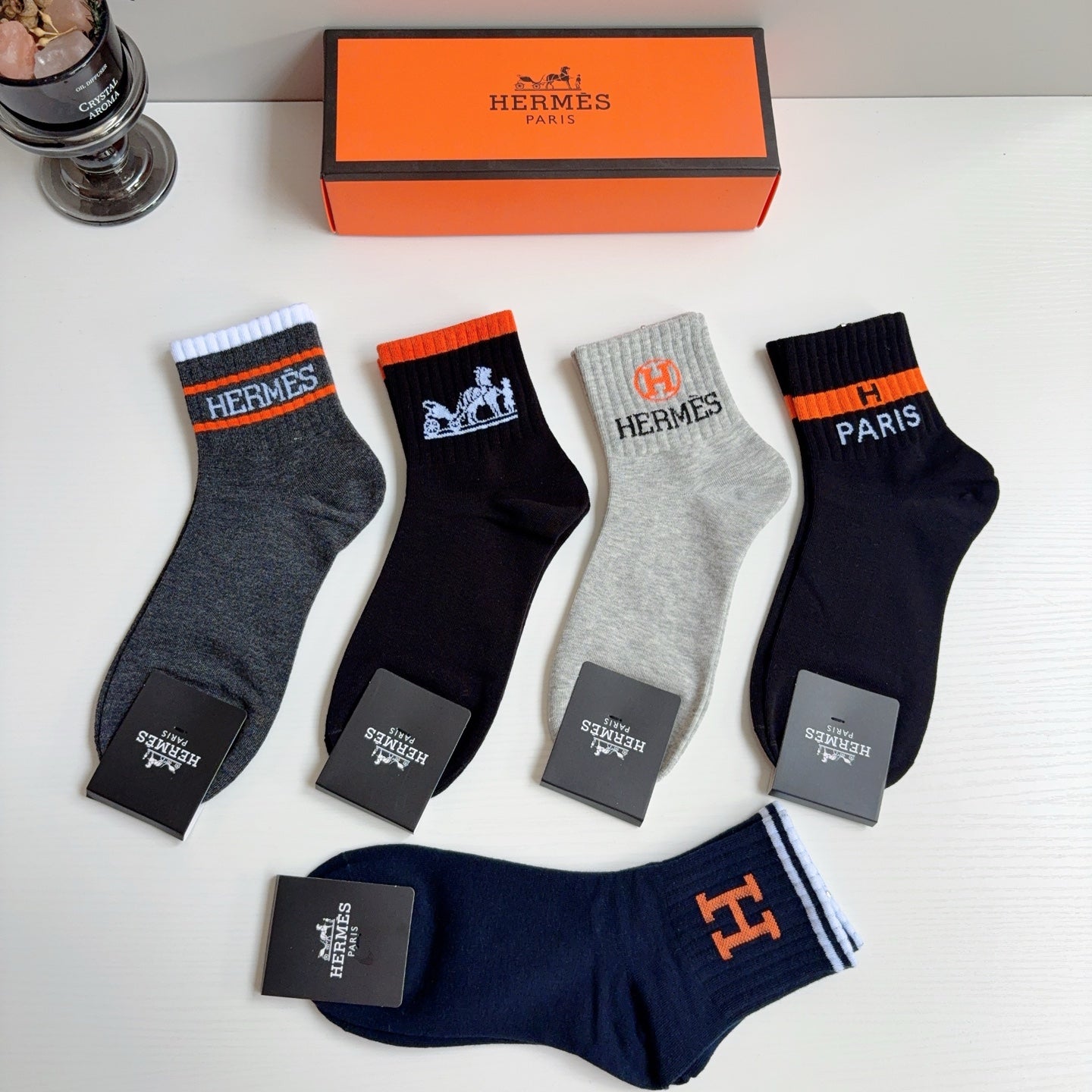 HERMES 26S ANKLE SOCKS 408711 (1 BOX)
