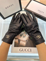 GLOVES IN BLACK LAMBSKIN AND FLEECE LINING 441830