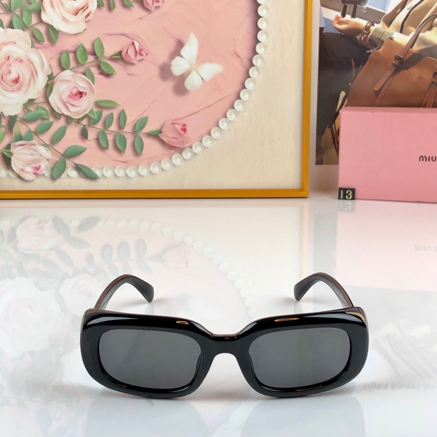 MIUMIU 26S RECTANGULAR FRAME IN ACETATE 420367