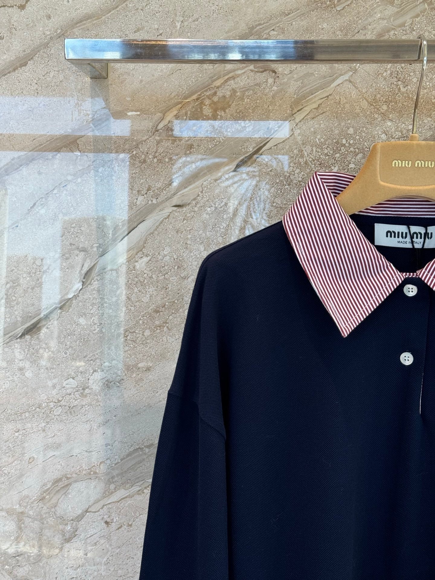 MIUMIU 26S LONG SLEEVE POLO SHIRT 876