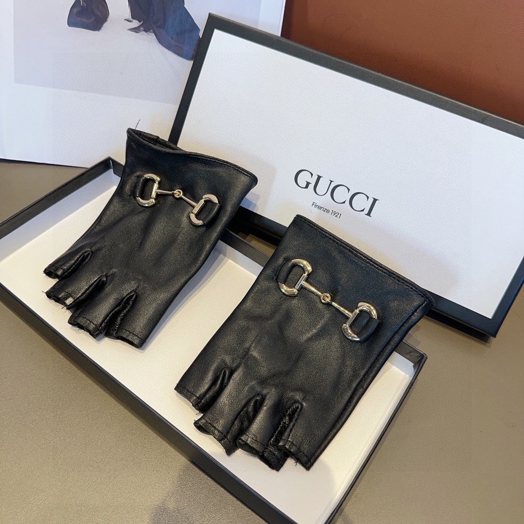 FINGERLESS GLOVES IN BLACK LAMBSKIN 436035